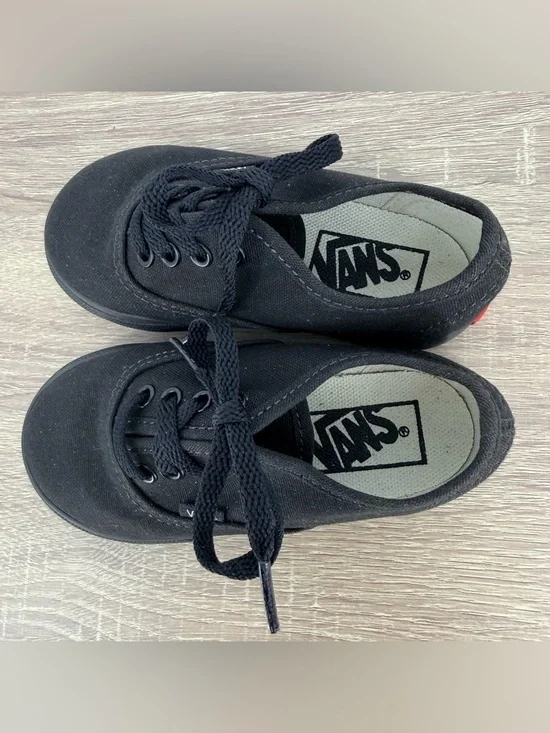 Vans Authentic Toddler Size 7.5 Shoes Black Canvas Low Top Sneakers Unisex Boys - Picture 8 of 10